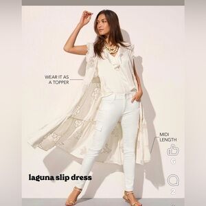 CAbi Laguna Slip Dress - Elegant White